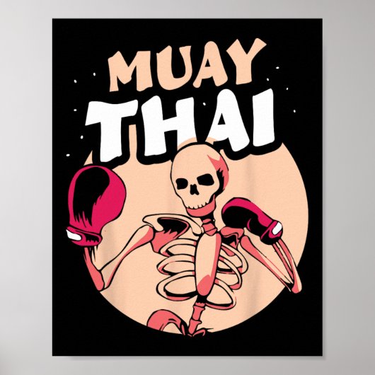 Muay Thai Vechtkunst Hobby Vechters Boksen  Poster (Voorkant)