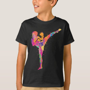 Muay Thai Vechtsport Kinderen Vrouwen Meisjes Kick T-shirt