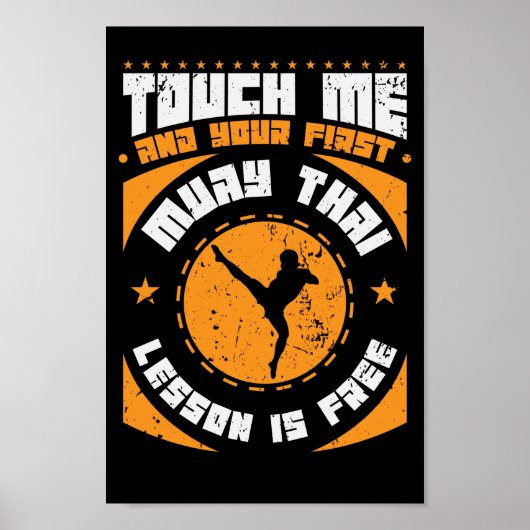 Muay Thai "Verdergelijk mich anzufassen" Poster (Voorkant)