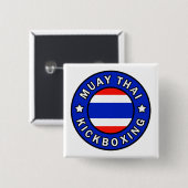 Muay Thai Vierkante Button 5,1 Cm (Voorkant /achterkant)