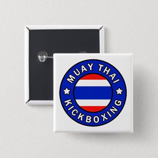 Muay Thai Vierkante Button 5,1 Cm (Voorkant /achterkant)