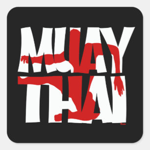 Muay Thai Vierkante Sticker