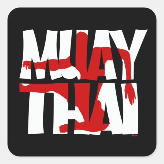 Muay Thai Vierkante Sticker (Voorkant)
