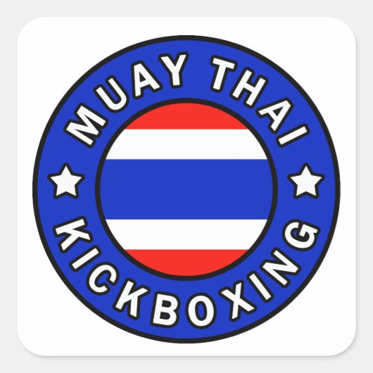 Muay Thai Vierkante Sticker (Voorkant)