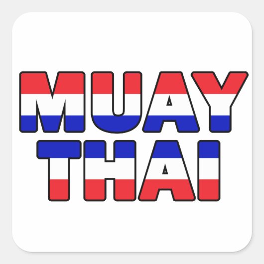 Muay Thai Vierkante Sticker (Voorkant)