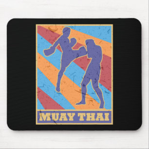 Muay Thai Vintage Retro Kleuren Kickboksen Mma Bok Muismat
