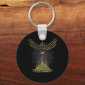 MUAY THAI Vogel -- Boeddha Tattoo Kickboksen Sleutelhanger (Voorkant)