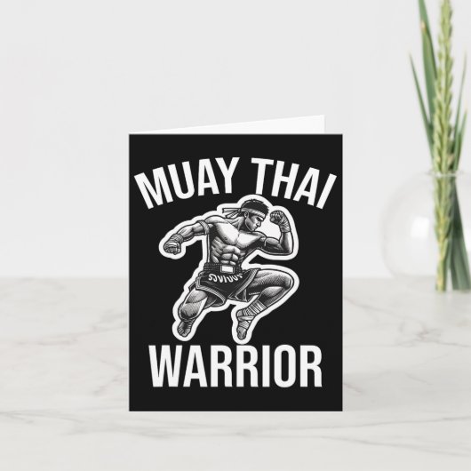 Muay Thai Warrior Boksen Vechten Martial Arts Com Kaart (Voorkant)
