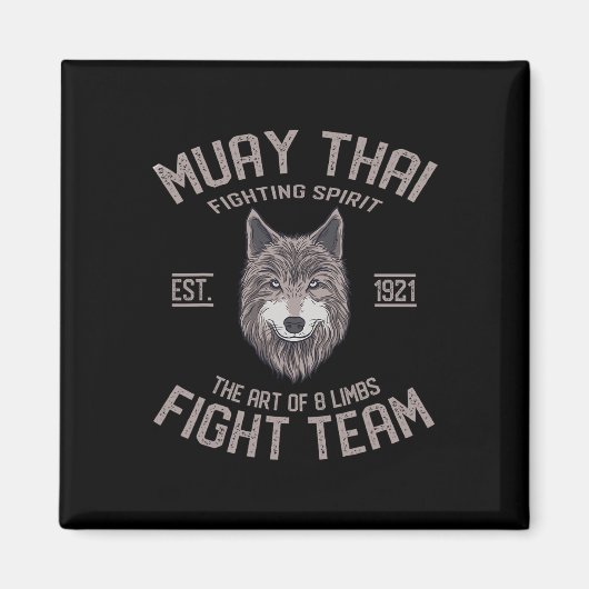 Muay Thai Wolf Thai Boksen Kickboksen  Magneet (Voorkant)