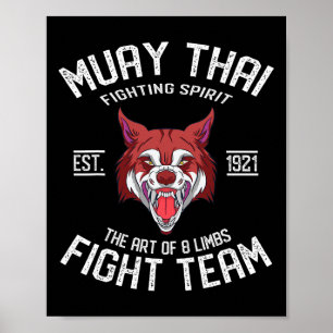 Muay Thai Wolf - Thaise Boksen En Kickboksen Poster
