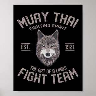 Muay Thai Wolf Thaise Boksen Kickboksen  Poster