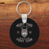 Muay Thai Wolf Thaise Boksen Kickboksen Sleutelhanger (Voorkant)