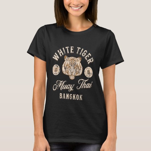 Muay Thaise witte tijger T-shirt (Voorkant)