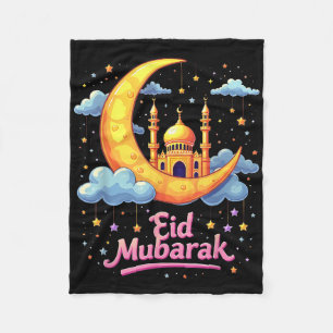 Mubarak Kareem Eid Alfitr Happy Ramadan Karim 2025 Fleece Deken