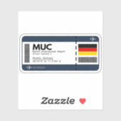 MUC Munich Airport Boarding Pass - Reizen Sticker (Vel)