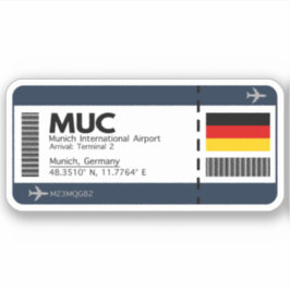 MUC Munich Airport Boarding Pass - Reizen Sticker