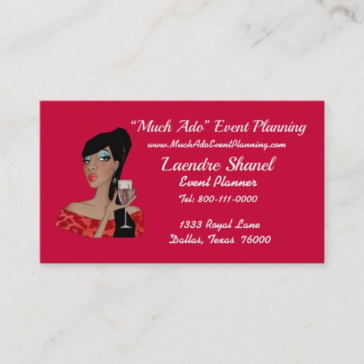 "Much Ado" Event Diva Visitekaartje (Voorkant)