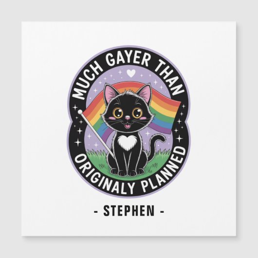 Much Gayer – Grappige Schattigee zwarte kat LGBTQ  (Voorkant)