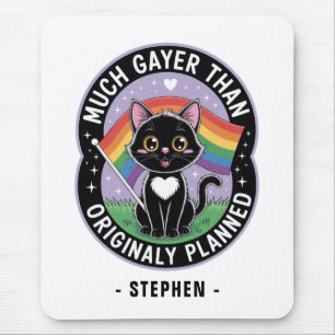 Much Gayer – Grappige Schattigee zwarte kat LGBTQ Muismat