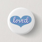Much Loved - Adored - blauw liefdeshart Ronde Button 3,2 Cm (Voorkant)