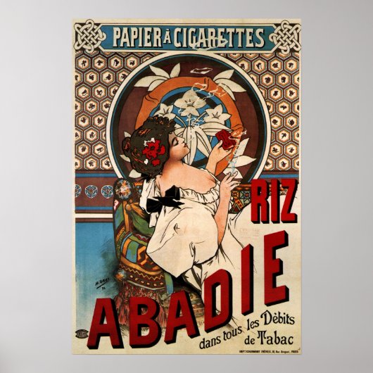 Mucha - Abadie Cigaretes Rolling Paper 1898 Poster (Voorkant)