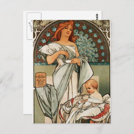 Mucha Art Briefkaart (Voorkant / Achterkant)
