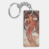 Mucha art deco nouveau dansende vrouw sleutelhanger (Voorkant Links)