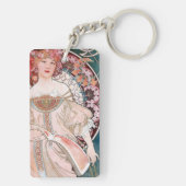 Mucha art deco nouveau dansende vrouw sleutelhanger (achterkant)