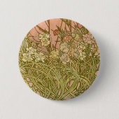 Mucha Art Nouveau-anjnbloemen Ronde Button 5,7 Cm (Voorkant)
