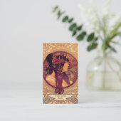 Mucha Art Nouveau - Art Deco-Visitekaartjes Visitekaartje (Staand voorkant)