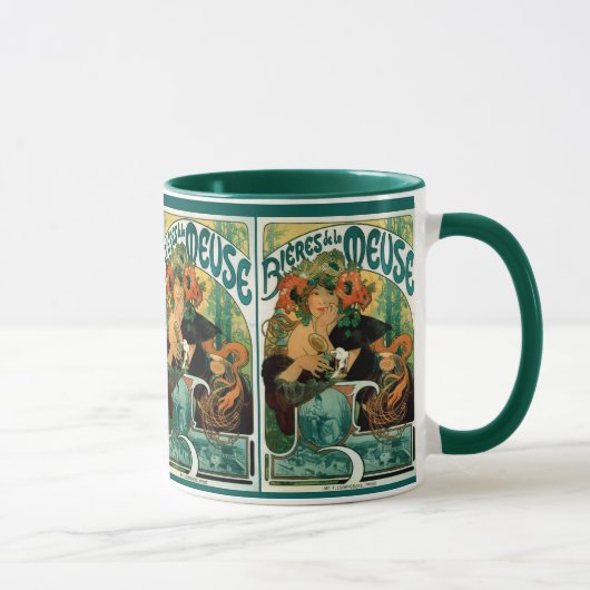 Mucha Art Nouveau: Bieres de la Meuse Mok (Rechts)
