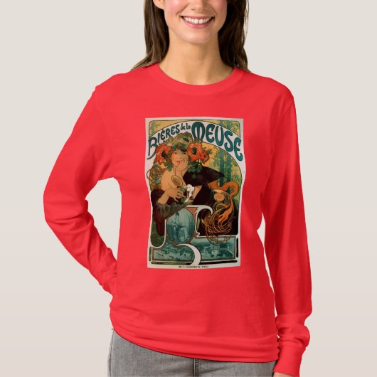 Mucha Art Nouveau: Bieres de la Meuse T-shirt (Voorkant)