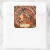 Mucha Art Nouveau Bookplate-Stickers Vierkante Sticker (Tas)