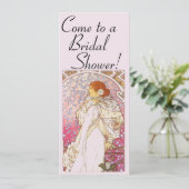 Mucha Art Nouveau Bridal Shower Invitation Kaart (Staand voorkant)
