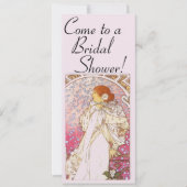 Mucha Art Nouveau Bridal Shower Invitation Kaart (Voorkant)