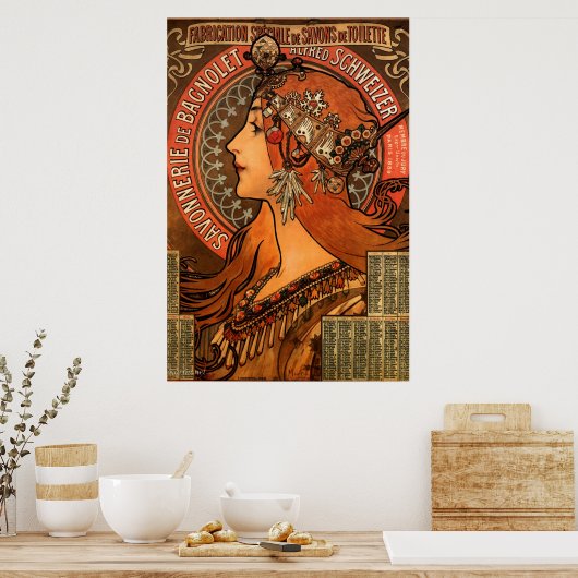 Mucha Art Nouveau Dames Soap Poster (Keuken)