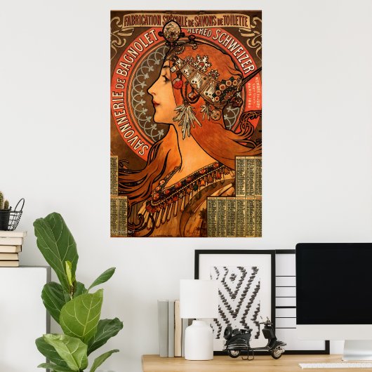 Mucha Art Nouveau Dames Soap Poster (Thuiskantoor)