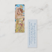 Mucha Art Nouveau Daybreak Bladwijzer Visitekaartj Mini Visitekaartje (Voorkant / Achterkant)