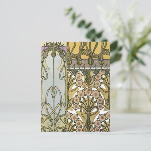 Mucha - Art Nouveau Decoratifs 1901 Briefkaart (Staand voorkant)
