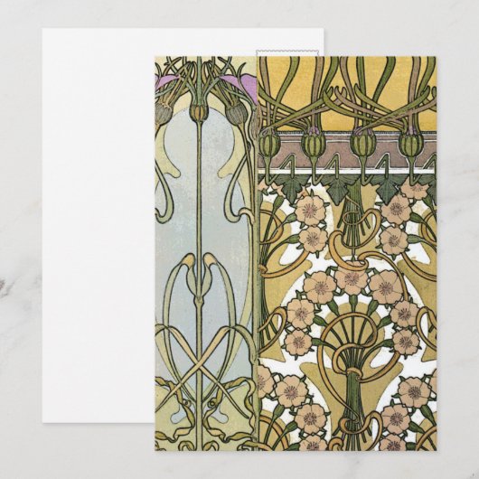 Mucha - Art Nouveau Decoratifs 1901 Kaart (Voorkant / Achterkant)