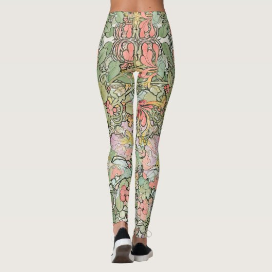 Mucha Art Nouveau Flowers All over Print Leggings (Achterkant)