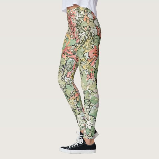 Mucha Art Nouveau Flowers All over Print Leggings (Links)