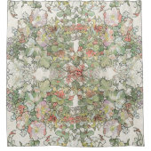 Mucha Art Nouveau Hollyhock Flowers Shower Curtain Douchegordijn (Voorkant)