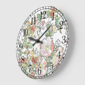 Mucha Art Nouveau Hollyhock Flowers Wall Clock Grote Klok (Hoek)