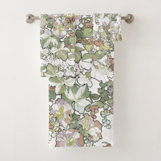 Mucha Art Nouveau Honeysuckle Flower Bath Towels Bad Handdoek
