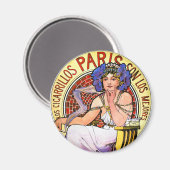Mucha Art Nouveau Illustratie Magneet (Voorkant / Achterkant)