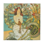 Mucha Art Nouveau Monte Carlo Ceramic Tile Tegeltje (Voorkant)