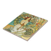 Mucha Art Nouveau Monte Carlo Ceramic Tile Tegeltje (Zijkant)
