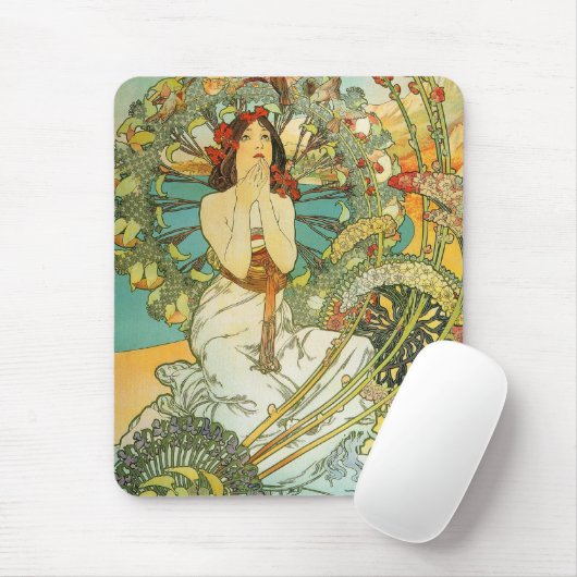 Mucha Art Nouveau Monte Carlo Lady Mousepad Muismat (Met muis)