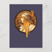 Mucha Art Nouveau Portrait Briefkaart (Voorkant)